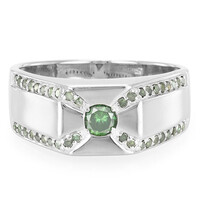 Zilveren herenring met een Fancy diamant