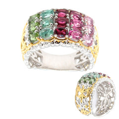 Zilveren ring met toermalijnen (Gems en Vogue)