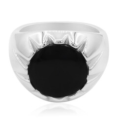 Zilveren ring met een Zwarte Jadeiet