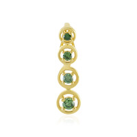 Zilveren hanger met een I4 Groene Diamant