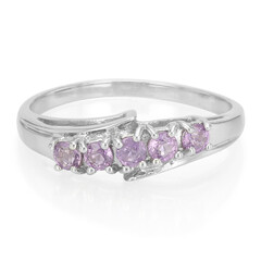 Zilveren ring met Onverhitte Purper Saffieren