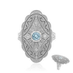Zilveren ring met een hemel-blauwe topaas