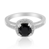 Zilveren ring met een zwarte spinel