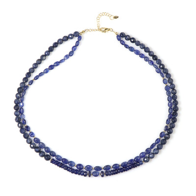 Zilveren halsketting met Blauwe Bemainty Saffieren (Riya)