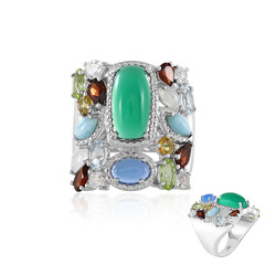 Zilveren ring met een Groene onyx