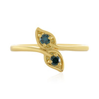 Zilveren ring met I3 Champagne Diamanten
