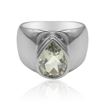 Zilveren ring met een groene amethist