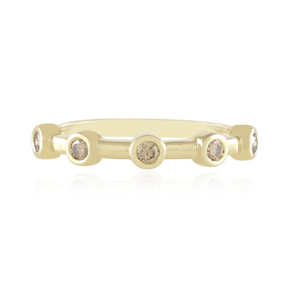 Gouden ring met SI1 Champagne Diamanten