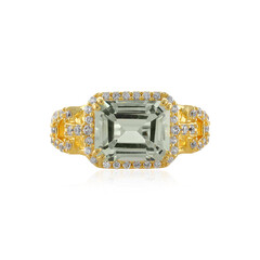 Zilveren ring met een groene amethist