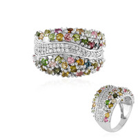 Zilveren ring met toermalijnen