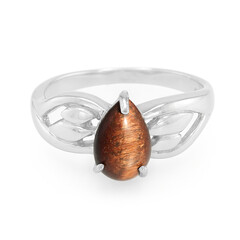 Zilveren ring met een rode tijgeroog