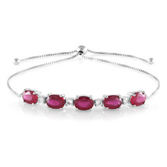 Zilveren armband met Bemainty robijnen