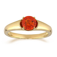 Gouden ring met een AAA Mexicaanse vuur opaal