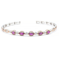 Zilveren armband met Paarse kleurwissel granaten (Gems en Vogue)