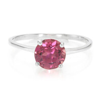 Zilveren ring met een roze toermalijn