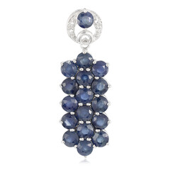 Zilveren hanger met blauwe saffieren