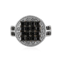 Zilveren ring met zwarte spinelstenen