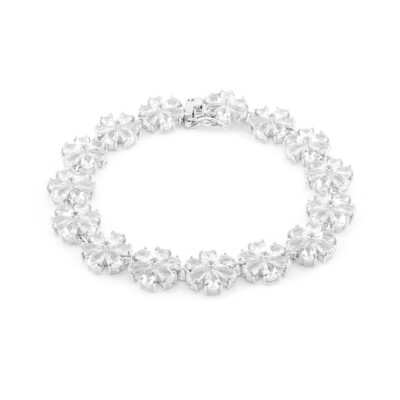 Zilveren armband met witte topaasstenen