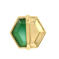 Zilveren hanger met een groene chalcedoon