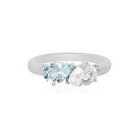 Zilveren ring met een hemel-blauwe topaas