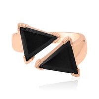 Zilveren ring met zwarte onyxen