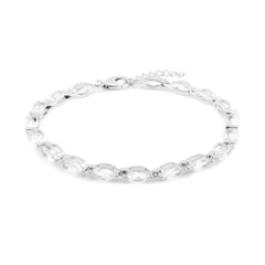 Zilveren armband met witte topaasstenen