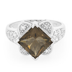 Zilveren ring met een rookkwarts