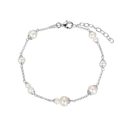 Zilveren armband met zoetwater kweekparels