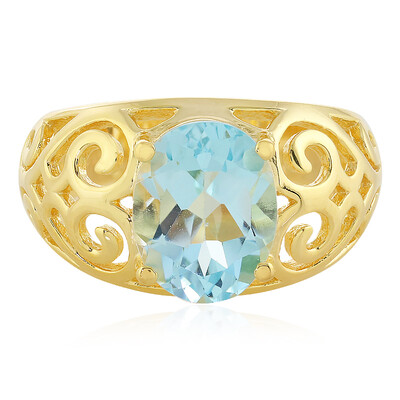 Zilveren ring met een hemel-blauwe topaas