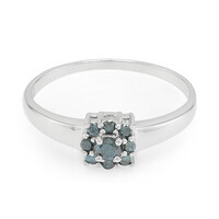 Zilveren ring met een Fancy diamant