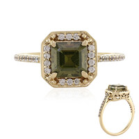 Gouden ring met een Groene Ceylon Zirkoon