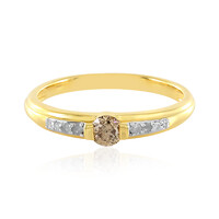 Zilveren ring met een PK Champagne Diamant