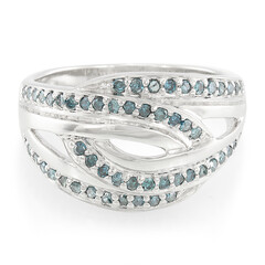 Zilveren ring met Fancy diamanten