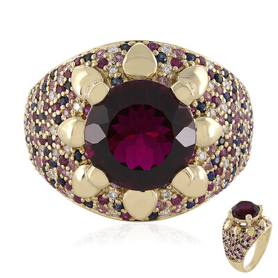 Gouden ring met een AAA Braziliaanse Rubelliet (de Melo)