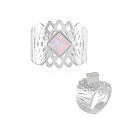 Zilveren ring met een AAA Welo-opaal (de Melo)