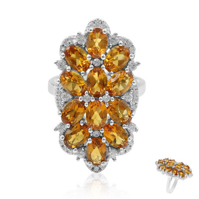 Zilveren ring met Madeira citrienstenen