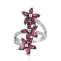 Zilveren ring met rhodolieten