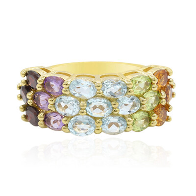 Zilveren ring met granaten