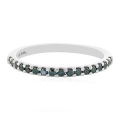 Zilveren ring met I3 Champagne Diamanten