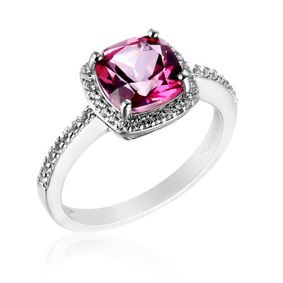 Zilveren ring met een rozetopaas