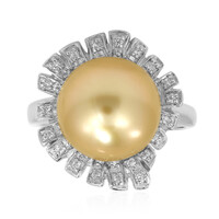 Zilveren ring met een Gouden Kabira Zuidzee Parel (TPC)