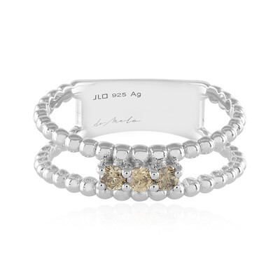 Zilveren ring met I3 Champagne Diamanten (de Melo)