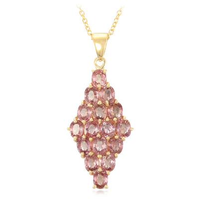 Gouden halsketting met Onverhitte Padparadscha Saffieren (AMAYANI)
