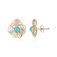 Gouden oorbellen met Sleeping Beauty Turkooisen (Ornaments by de Melo)