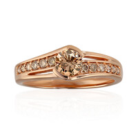 Gouden ring met een VS1 Argyle-Rose de France-Diamant