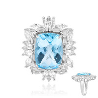 Zilveren ring met een hemel-blauwe topaas