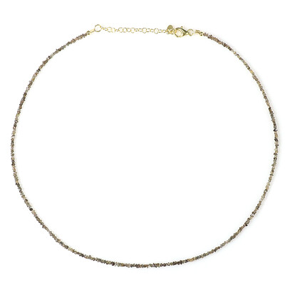 Zilveren halsketting met Champagne Diamanten