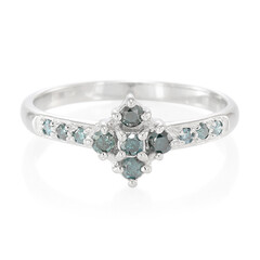 Zilveren ring met Fancy diamanten