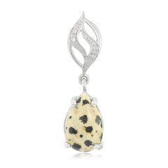 Zilveren hanger met een Dalmatiër Jaspis