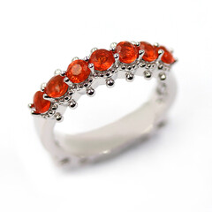 Zilveren ring met Mexicaanse vuur opalen (Dallas Prince Designs)